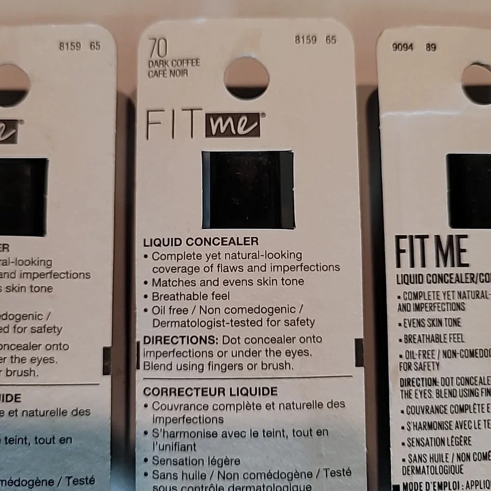 Lot of 3 | Maybelline Fit Me Liquid Concealer #70 Dark Coffee NEW Sealed Makeup‎